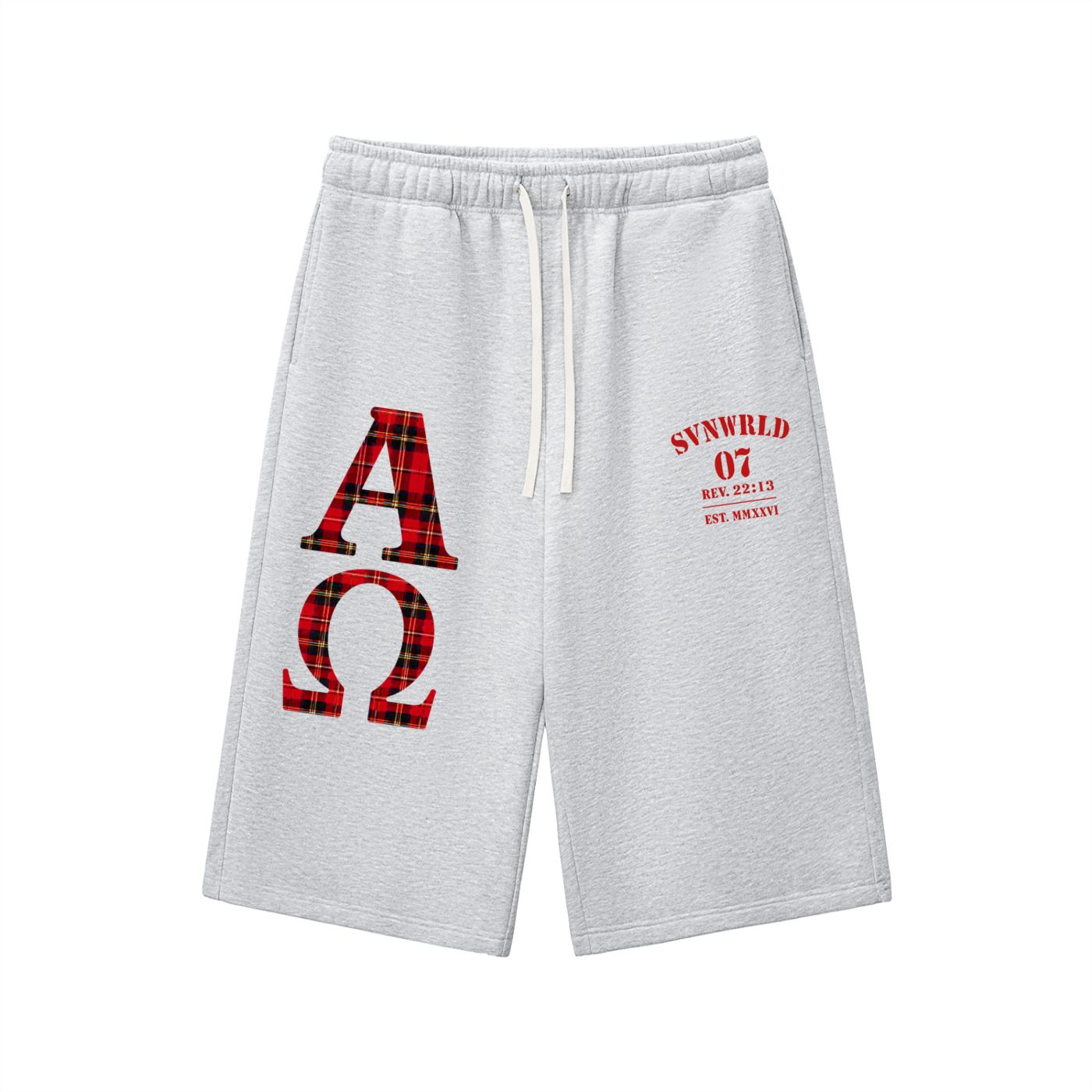 Grey Alpha & Omega 3/4 Sweat Shorts