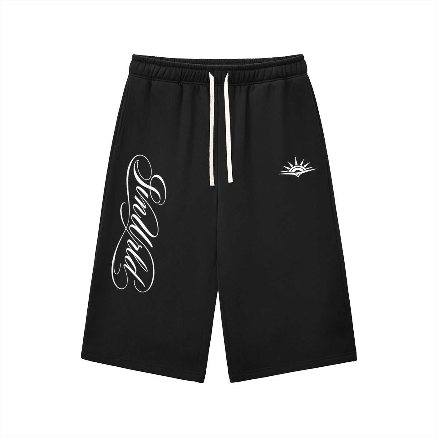 Black SvnWrld 3/4 Sweat Shorts