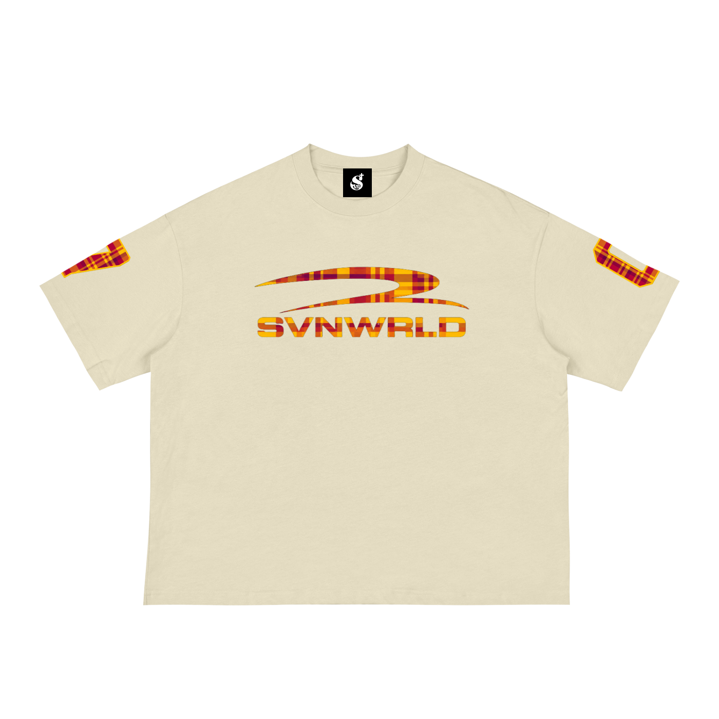 Plaid Logo Jersey Style Tee